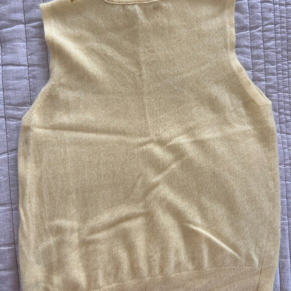 Madewell Yellow Cashmere Crewneck Sweater Vest (M) - Picture 3 of 6